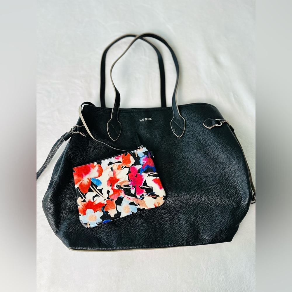 Lodis Black Leather Tote Bag - Picture 9 of 9